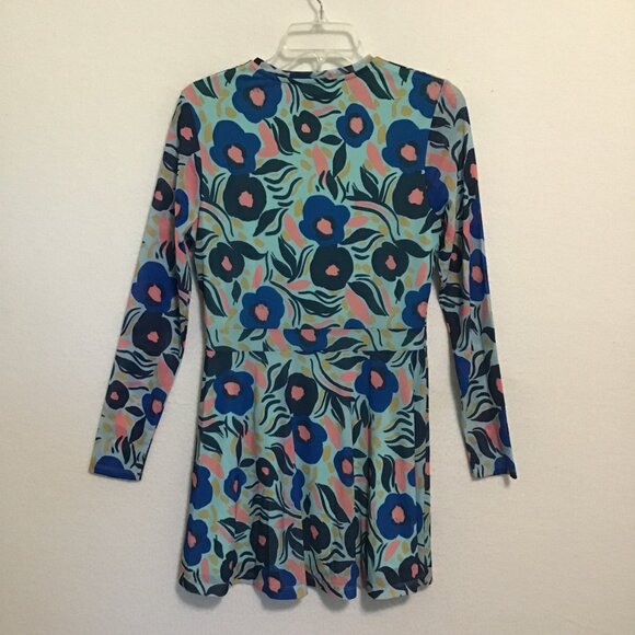 Original Penguin Papercut Floral Long Sleeve Mesh Fit & Flare Dress Size S - Picture 6 of 10